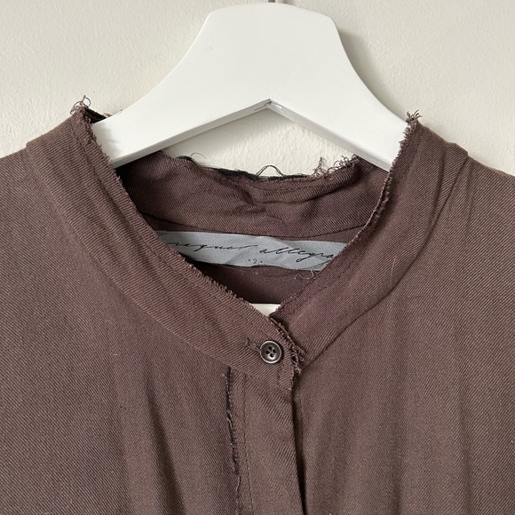 Raquel Allegra | backless shredded long button down - Picture 3 of 12